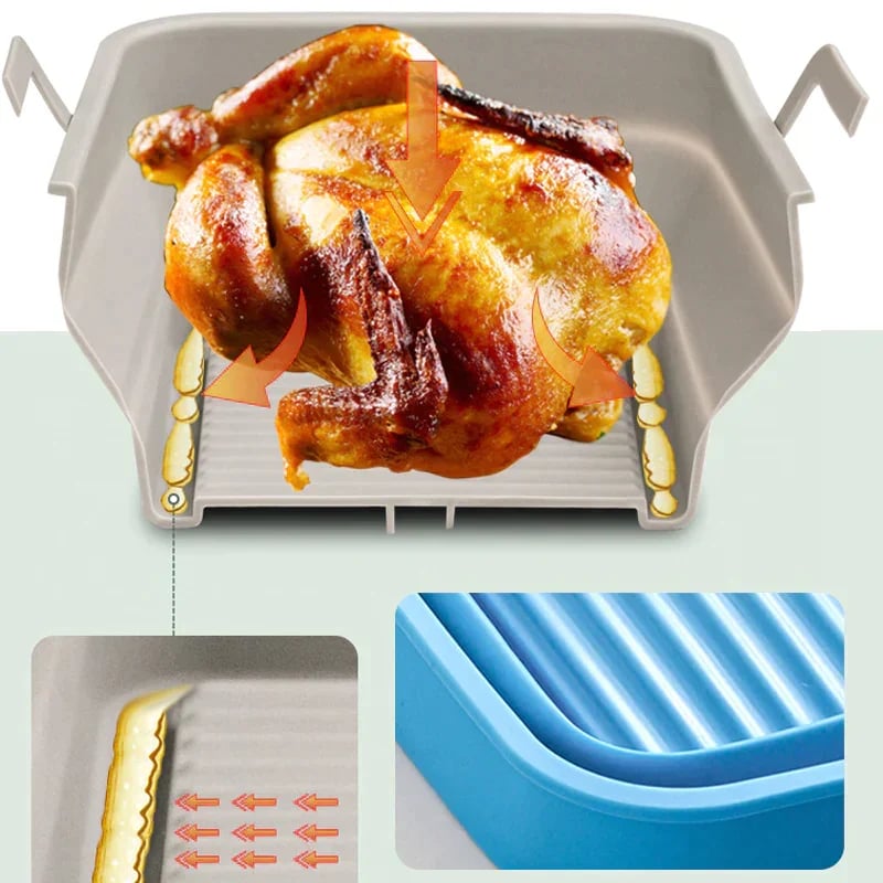 Foldable Air Fryer Silicone Baking Tray